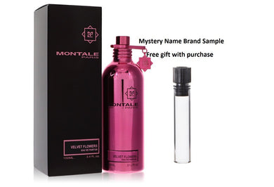Montale Velvet Flowers by Montale Eau De Parfum Spray 3.4 oz And a Mystery Name brand sample vile