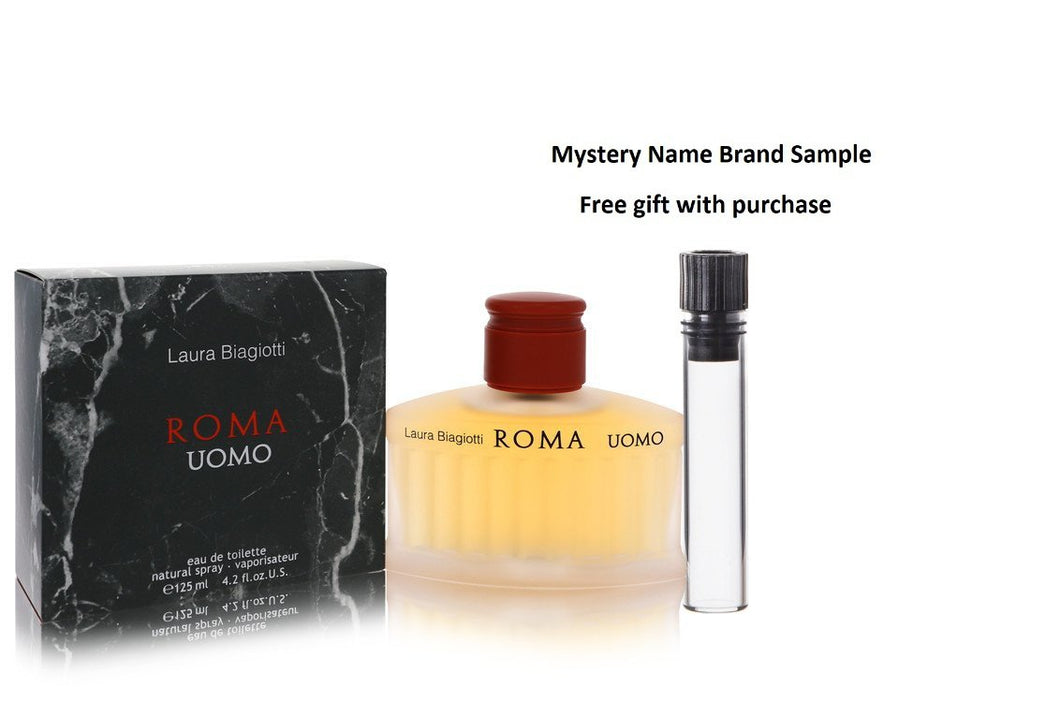 ROMA by Laura Biagiotti Eau De Toilette Spray 4.2 oz And a Mystery Name brand sample vile