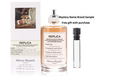 Replica Coffee Break by Maison Margiela Eau De Toilette Spray (Unisex) 3.4 oz And a Mystery Name brand sample vile