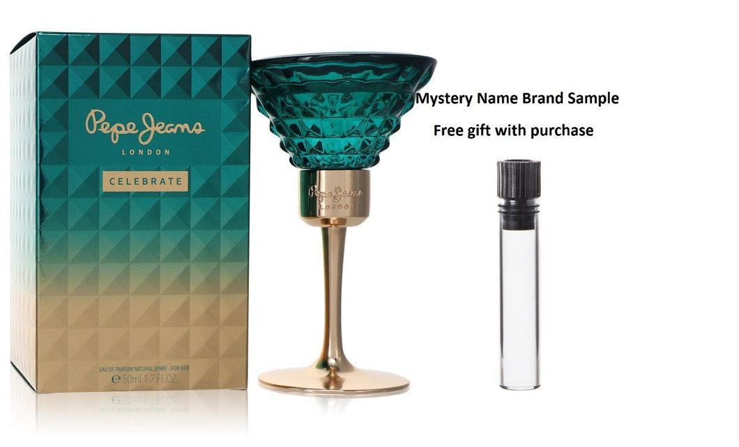 Pepe Jeans Celebrate by Pepe Jeans London Eau De Parfum Spray 1.7 oz And a Mystery Name brand sample vile