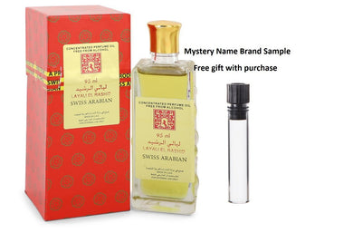 Layali El Rashid by Swiss Arabian Concentrated Perfume Oil Free From Alcohol (Unisex) 3.2 oz And a Mystery Name brand sample vile