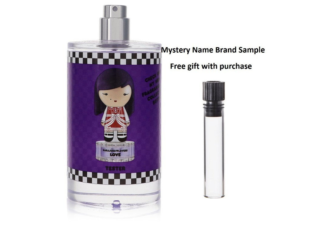 Harajuku Lovers Wicked Style Love by Gwen Stefani Eau De Toilette Spray (Tester) 3.4 oz And a Mystery Name brand sample vile