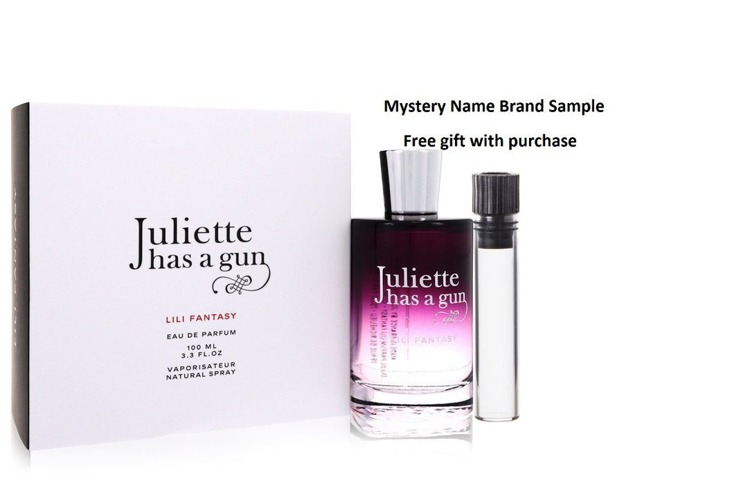 Lili Fantasy by Juliette Has A Gun Eau De Parfum Spray 3.3 oz And a Mystery Name brand sample vile