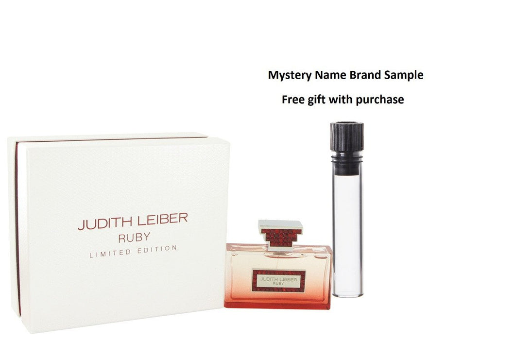 Judith Leiber Ruby by Judith Leiber Eau De Parfum Spray (Limited Edition) 2.5 oz And a Mystery Name brand sample vile