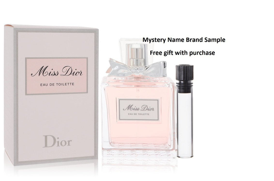 Miss Dior (Miss Dior Cherie) by Christian Dior Eau De Toilette Spray (New Packaging) 3.4 oz And a Mystery Name brand sample vile